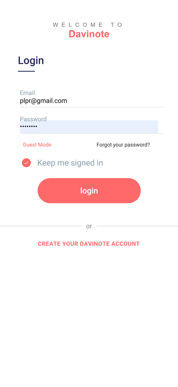 Open the sign-in screen