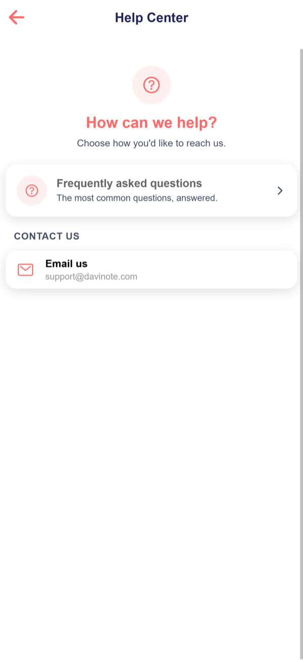 Tap the question mark in the header