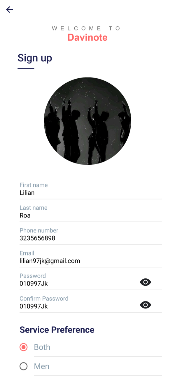 Create your account