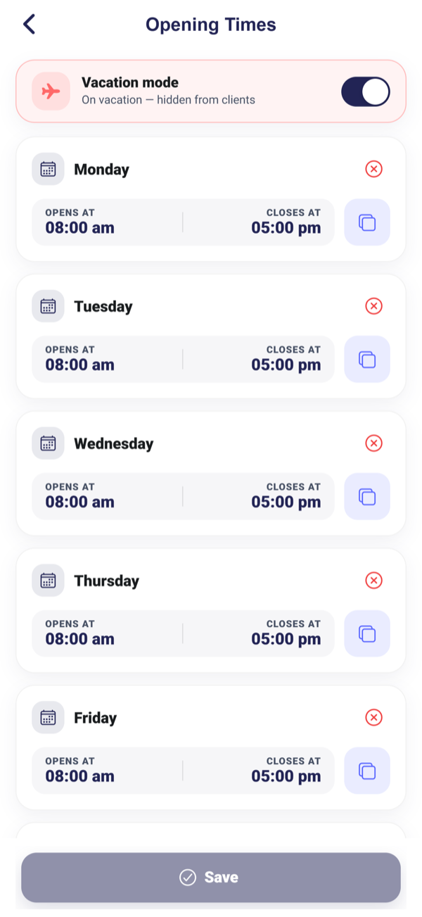 Use vacation mode to go quiet