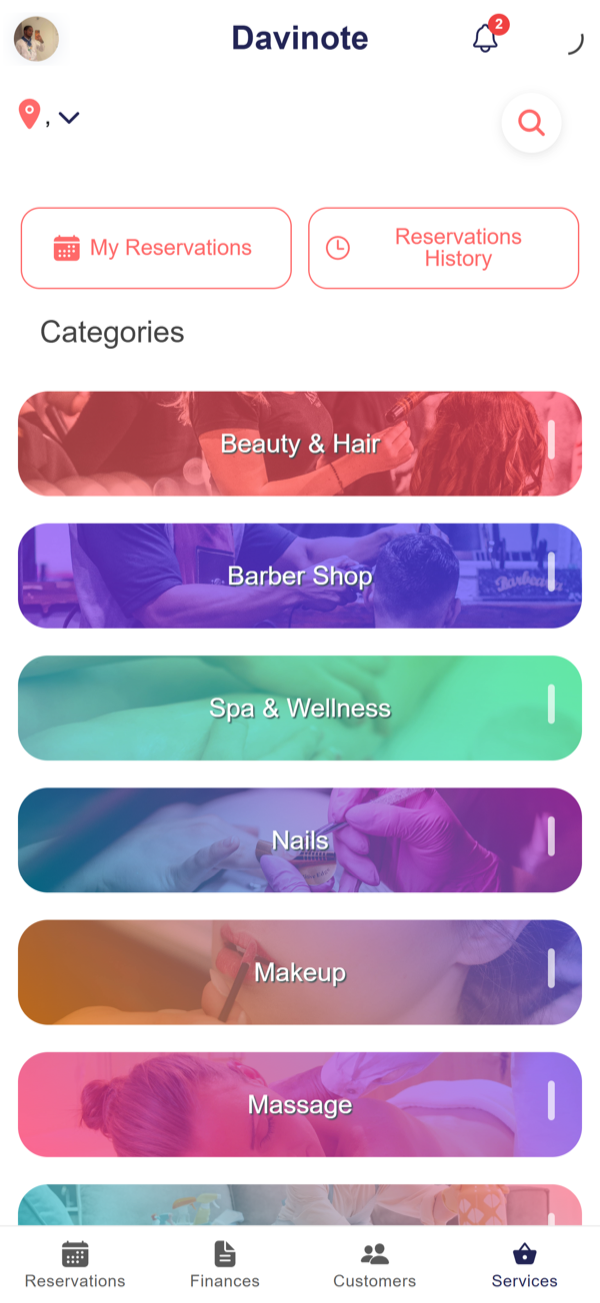 Open the Services tab