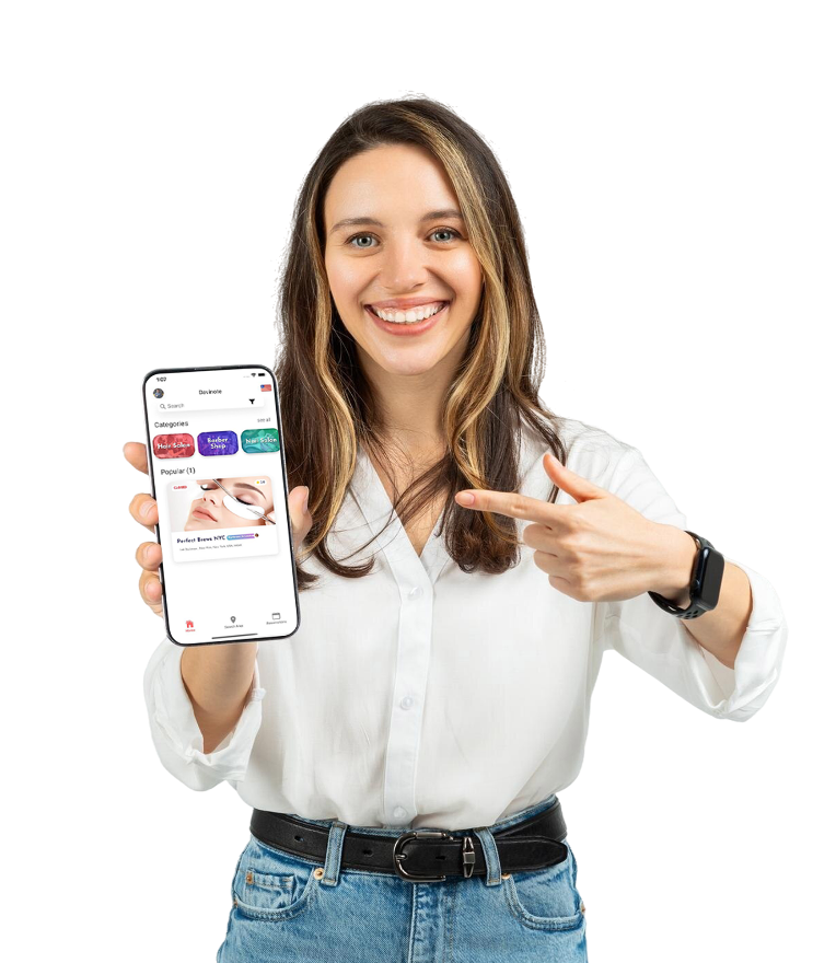 Client showing the Davinote app